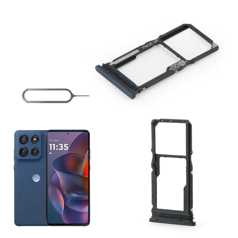 2PCS Sim Card Tray for Motorola Moto G Stylus 5G 2025 XT2517 SD Card Tray for Motorola Moto G Stylus 5G Slot Holder Replacement with Open Eject Pin(Dark Blue)