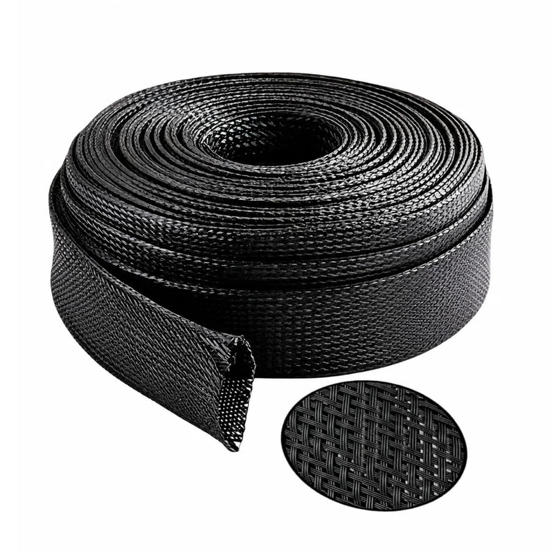 32.8 ft Nylon Hydraulic Hose Protector Sleeve Flame-Retardant, Tig Torch Cable Cover, Black Protective Cover Hose Sheath, Flexible Cutting Sheath Sleeve Management Wrap for Cord Tig (1.5 Inch Id)