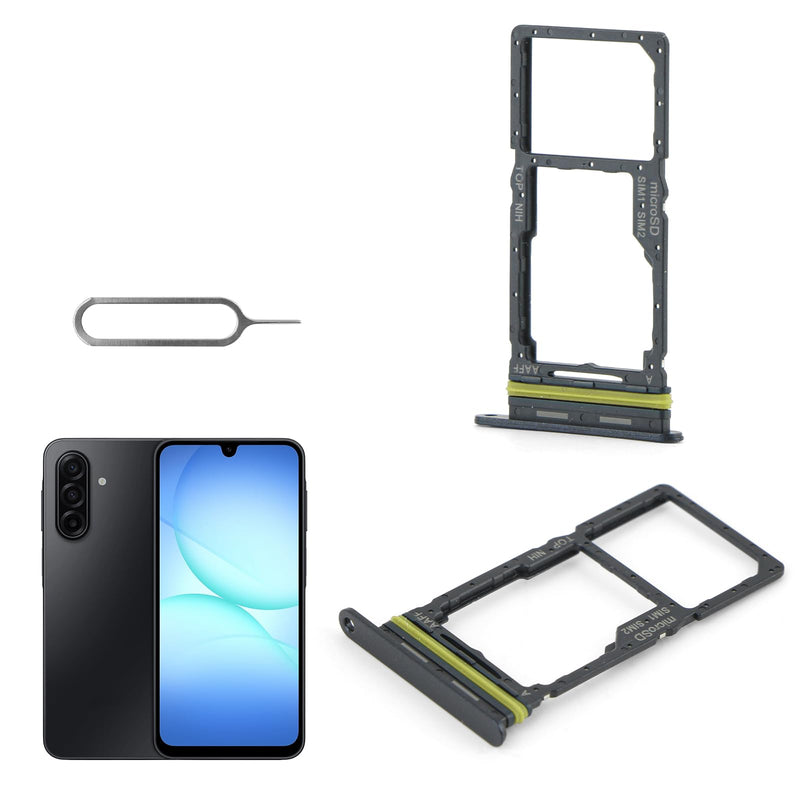 2PCS Sim Card Tray for Samsung Galaxy A17 5G SM-A176 SD Card Tray for Galaxy A17 5G SM-A176B SM-A176U SM-A176E Slot Holder Replacement with Open Eject Pin(Balck)