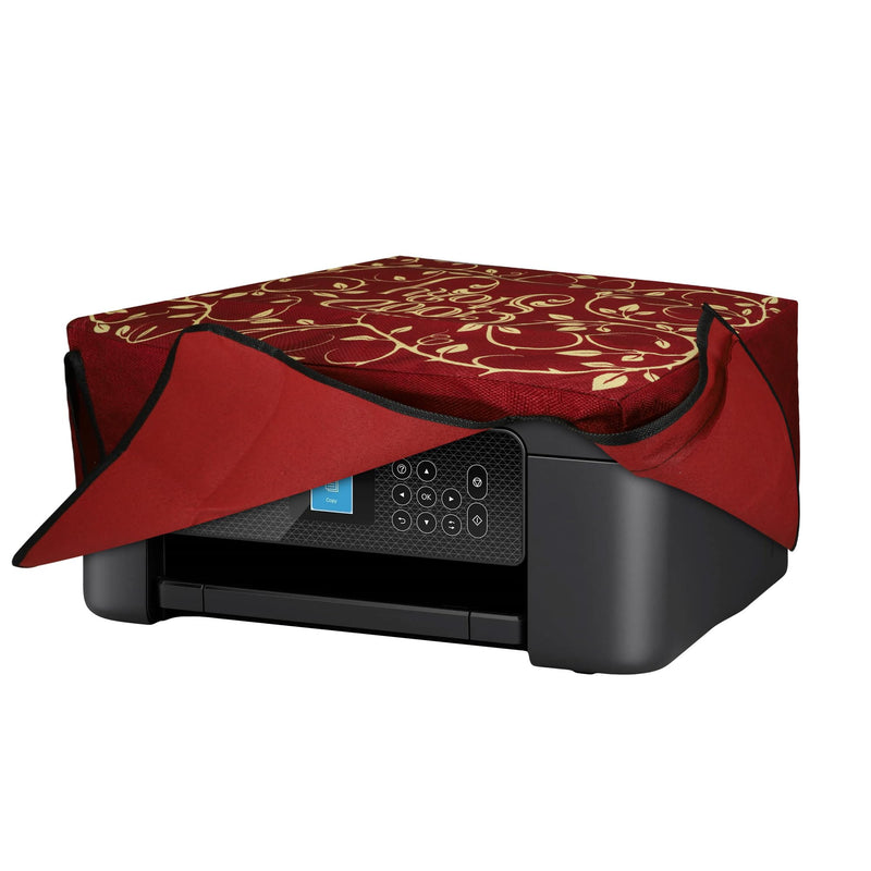 kwmobile Linen Printer Cover Compatible with Epson Expression Home XP-3200 / XP-4200 / XP-4205 Case - Good Story Yellow/Orange/Red Good Story 06-29-09