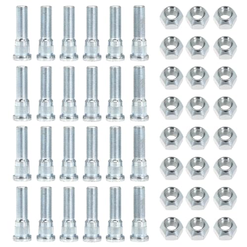 1/2-20 Inch Wheel Stud with Nuts for Trailer for Axles 2000 lb to 3500 lb for Dexter 4400 lb with 1/2"-20 UNF Thread Size (24Sets) 24Sets