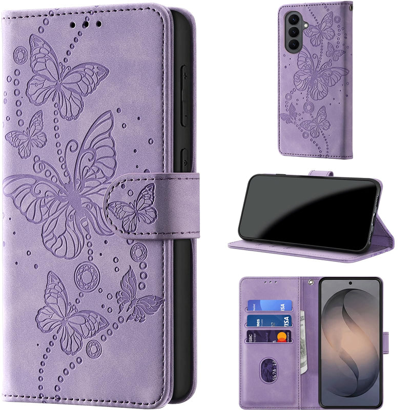 Case Wallet for Samsung Galaxy S26 5G 6.3", Purple | RFID Blocking, 3 Card Holder Stand, Shockproof TPU Shell, PU Leather Magnetic Closure for Samsung Galaxy S26 - 6.3"