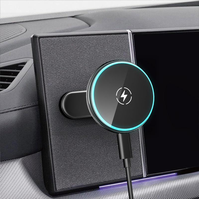 15W Wireless Car Charger Mount for Hyundai Ioniq 5, Magnetic Metallic Dashboard Phone Holder for 2024-2026 Hyundai Sonata Kona Santa Fe & 2022-2025 Ioniq5 2026 Ioniq 9 Compatible with MagSafe Wireless Charging