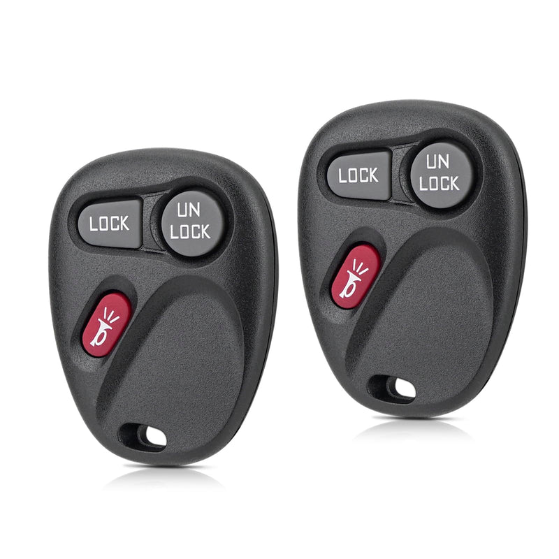 2PCS Key Fob Replacement for 1998 1999 2000 2001 2002 Chevrolet Chevy Silverado Suburban Tahoe GMC Yukon Sierra Oldsmobile Fit for Car Owner Replace or Spare Key 3-Button KOBLEAR1XT, KOBUT1BT