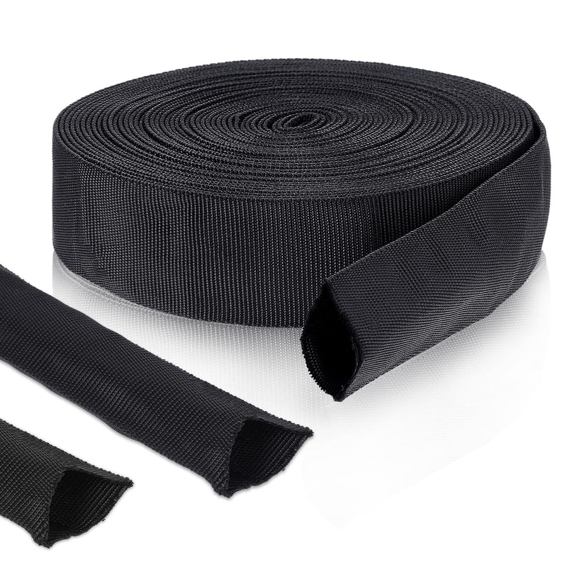 33 FT Nylon Hydraulic Hose Protector Sleeve Black Protective Cover Hose Sheath Hydraulic Hoses Wrap Cable Sleeve Torch Cutting Wire Cable Cover Management Wrap for Cord Tig (2 Inch Id)