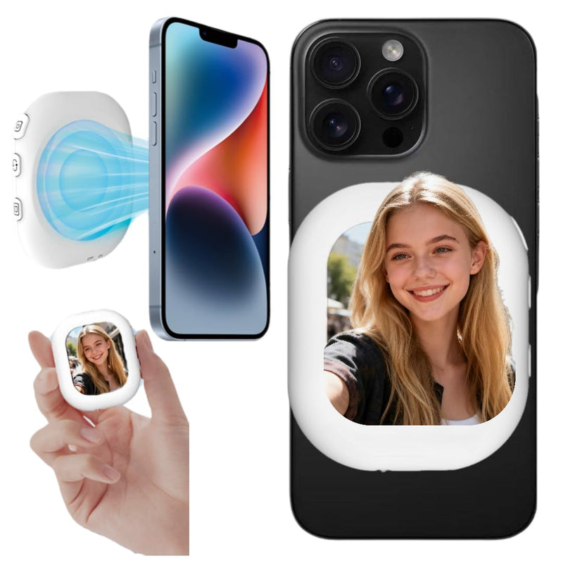 Vlog Selfie Monitor Screen for iPhone 7-17 Series and Android | 100+ft Encrypted Private P2P Wireless, Magnetic Back Camera Monitor, Rotate 180° for TikTok, YouTube, Vlog Photo,Video Kits White
