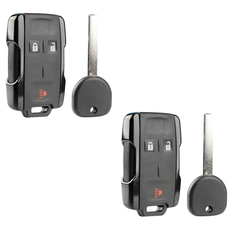 2X Car Keyless Entry 3-Button Remote Replacement with Aftermarket Key for 2014 2015 2016 2017 2018 2019 Chevrolet Colorado Silverado Suburban Tahoe GMC Canyon Sierra Yukon (M3N32337100) Two