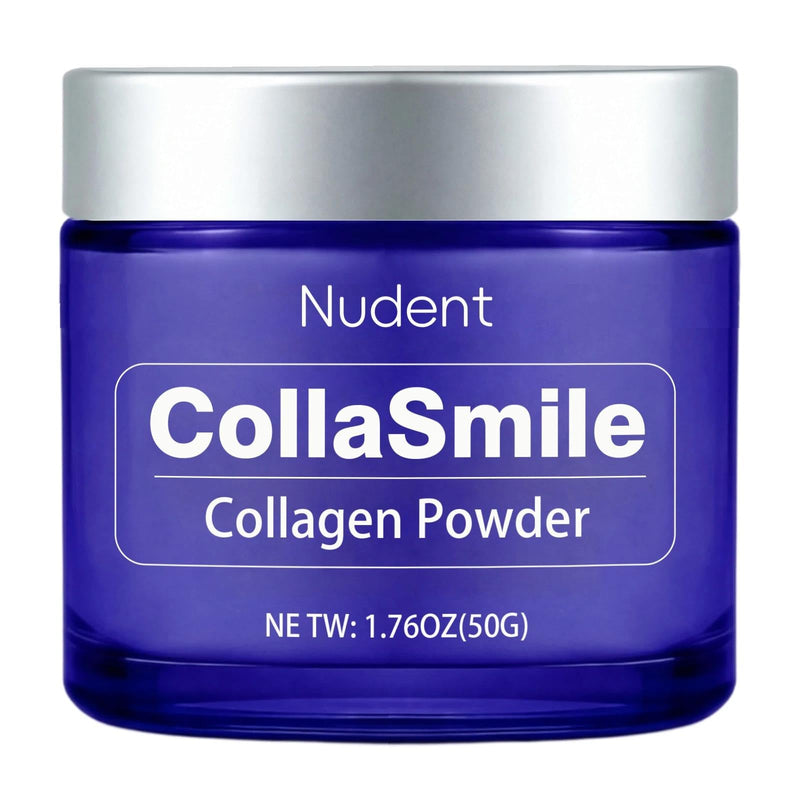 Nudent CollaSmile Collagen Tooth Powder with Hydroxyapatite – Enamel Strengthening Toothpaste Powder for Healthy Gums, Natural Oral Care Formula