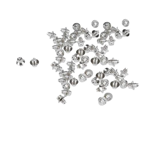 100pcs 7mm/0.28in Wheel Rivets Nuts Rim Spike Wheels Rims Lip Screw Bolt Tires ABS Plastic Alloy Studs Cap Car Styling Tunning (Chrome Silver Color 100pcs) Chrome Silver Color 100pcs