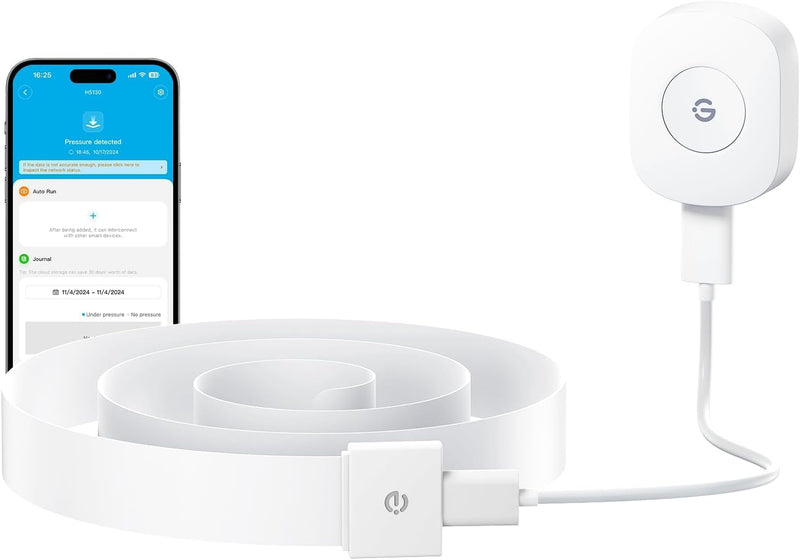 GoveeLife Smart Pressure Sensor 2.0, Features Upgraded Automatic Pressure Detection, Long Strip Pressure Sensor, 197ft Long-Range Connection, APP Control, for Beds, Couches and Chairs