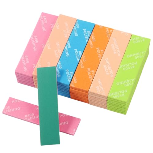 54 Pcs Sanding Sponge for Model, Waterproof Wet Dry Sanding Blocks for Wood, Metal, Plastic, Hobby, Model, Reusable Sandpaper Assortment Set (400, 600, 800, 1000, 1200, 1500 Grit)