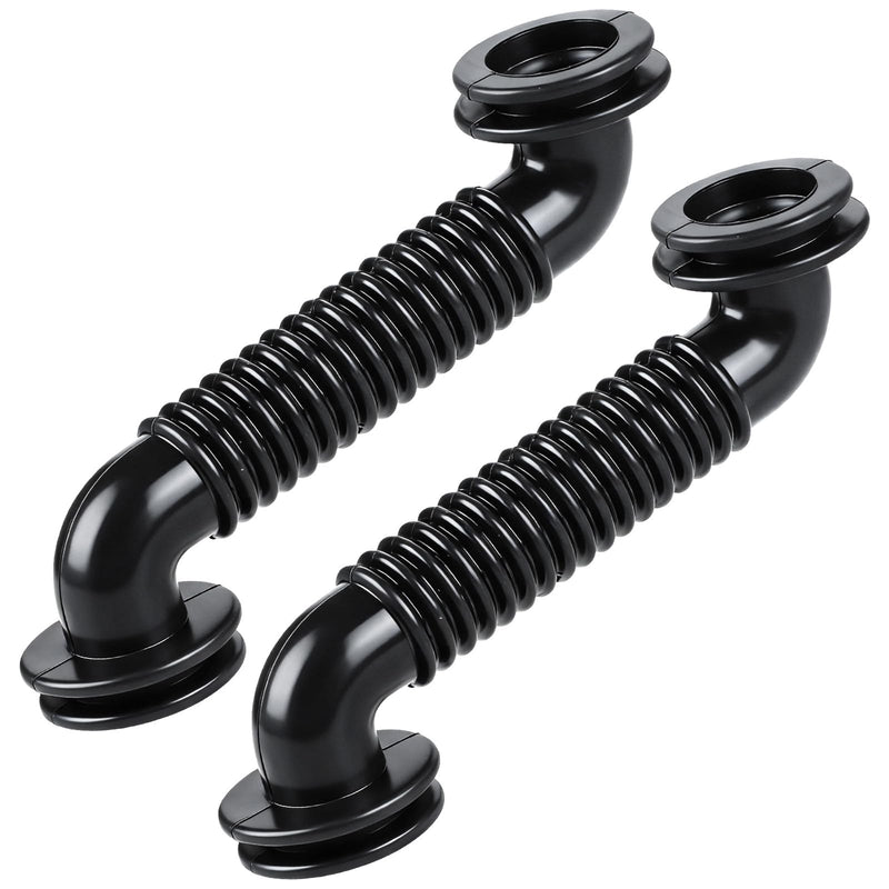 Car Wire Harness Door Tube, Black Rubber | Dust-Proof, Corrugated Flexible Protective Sleeve, 25mm x 25mm, 2 Pieces
