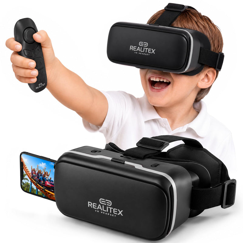 3D VR Headset for Kids + Android Remote - for iPhone & Android Phones | with 3D VR Videos & Apps Links | Virtual Reality Goggles Set for Beginners Pure White