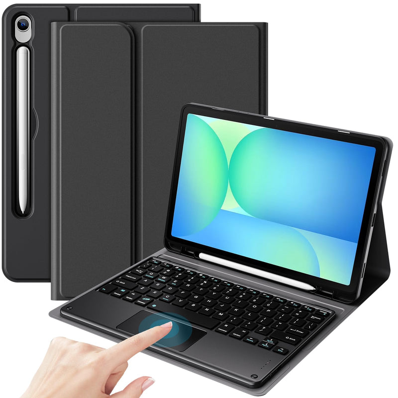 ProCase Keyboard Case for Galaxy Tab S10 FE/S10 Lite 10.9-Inch -Black | Fits Galaxy Tab S9 FE 10.9" & S9 11", Detachable Wireless Keyboard Folio Cover with Touchpad, Pencil Holder, Type-C Charging Black