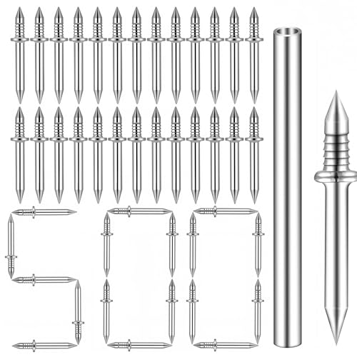 500-Pack Invisible Double-Ended Nails, Mark-Free Fixing Screws for Installing Solid Wood Baseboards, Decorative Moldings, and Wall Panels, Double-Sided Fixing Design for Seamless Installation.