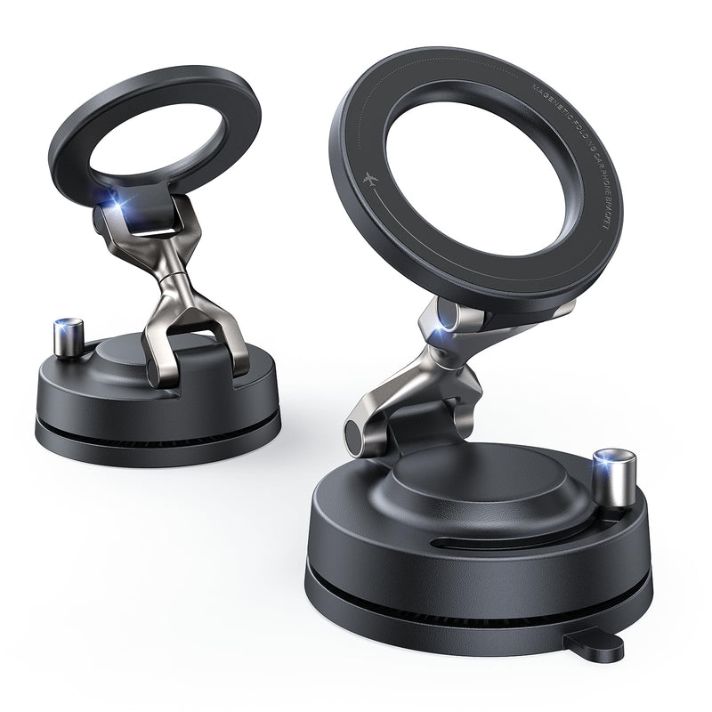 Meifigno for Magsafe Car Mount, [Metal Alloy Arm] Strongest Vacuum Suction & Magnetic Phone Holders for Your Car, Adjustable Car Phone Mount, Car Accessories for iPhone 17 16 15 14 13 12& Android | Adjustable Car Phone Mount, Magnetic Phone Holders for...