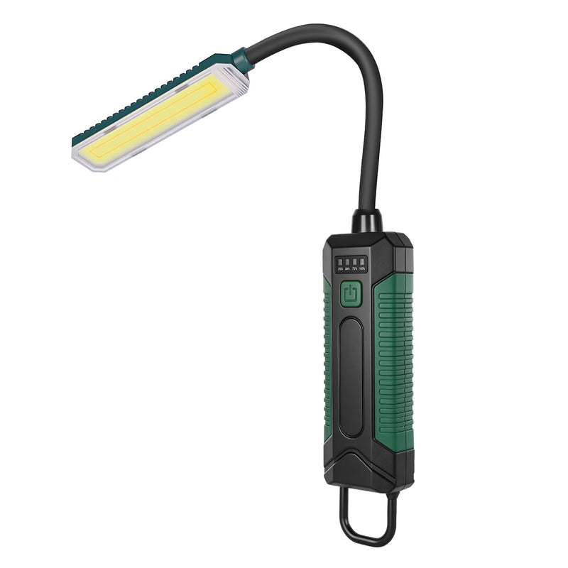 Magnetic Work Light, Rechargeable Flashlight Machine Light with 360° Flexible Gooseneck, Shop Tool Lamp for Lathe Drill Work Bench DIY Sewing Machine, Mechanic Light, Car Light/Emergency