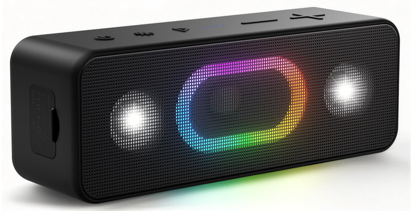 OHAYO Portable Wireless Outdoor Bluetooth Speaker, Birthday Gifts, Black | IPX6 Waterproof, Bold 24W Sound, Large Bass Radiator, 24H Playtime, TWS Pairing, Ambient Lights, Home/Travel/Beach Essentials