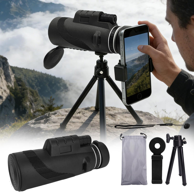 Portable Zoom HD 80x100 Telescope Folding Long Distance Mini Powerful Telescope for Hunting Sports Outdoor Camping Travel ﻿ (Black) Black