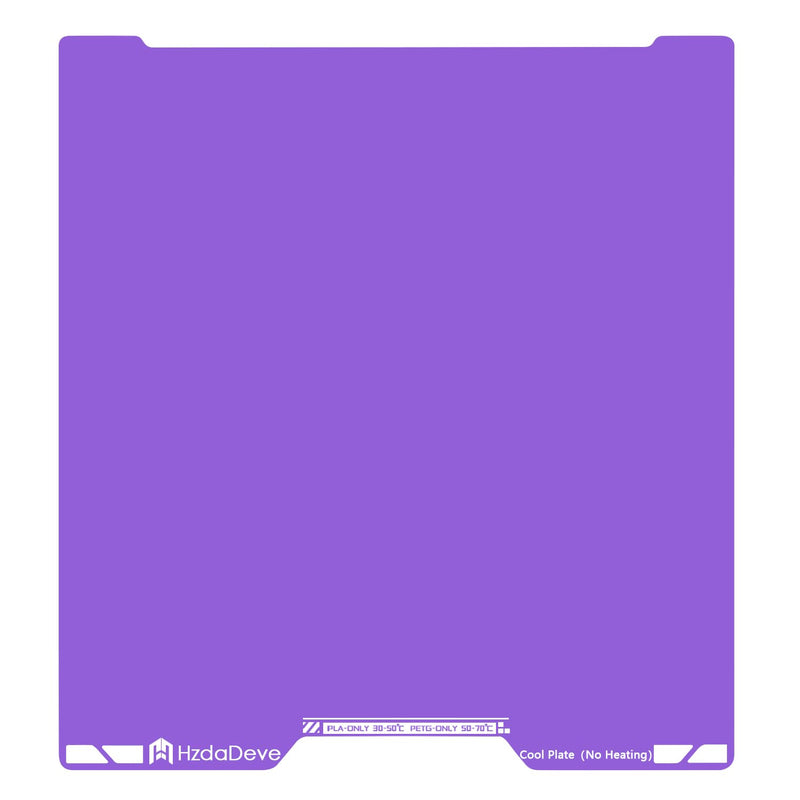 HzdaDeve Upgraded Cool Plate for H2C/A2L Combo No Heating No Glue Low Temperature Cold Build Plate 335x346.5MM Double Sided Smooth Board Sheet Bed PEI Platform for Bambu Lab 3D Printer (Purple) Purple