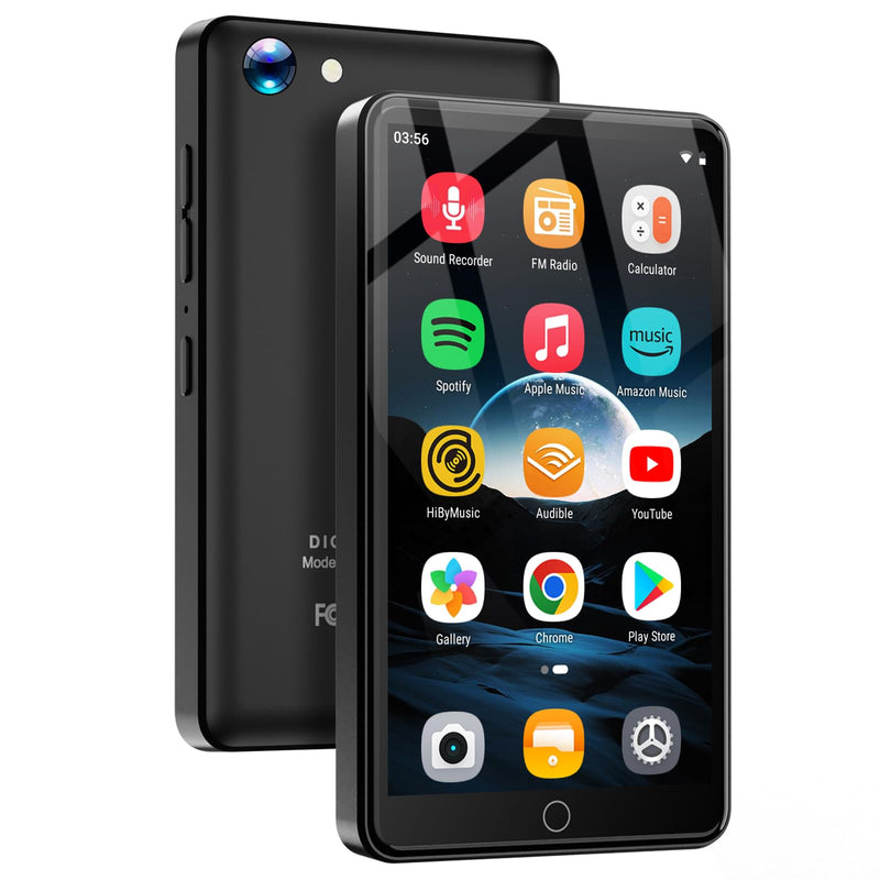 80GB MP3 Player with 13MP Camera, 4.02" Android MP4 Player with WiFi and Bluetooth, Music Player for Kids with Speakers, Music Player with Spotify, YouTube and Play Store Black