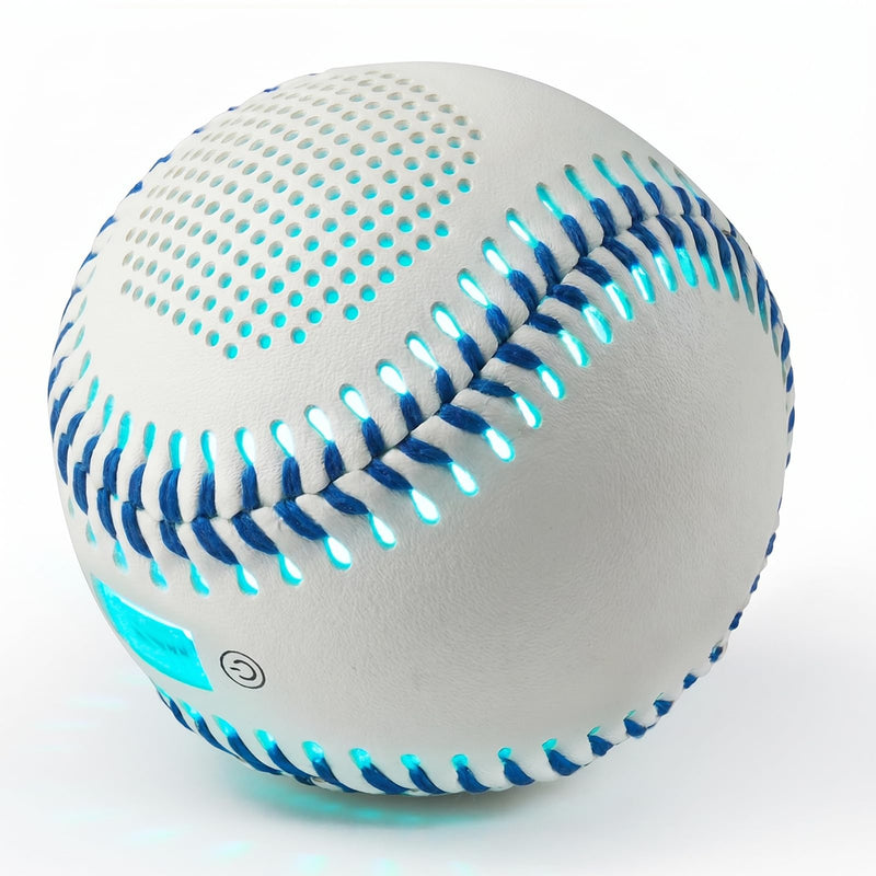 Glow Baseball Bluetooth Speaker, Blue | Portable Wireless, Sync-to-Music LED Lights, IPX7 Waterproof, Outdoor Speaker