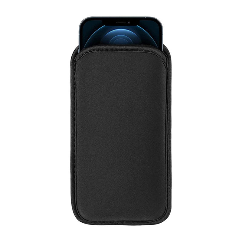 Direct-Insert Neoprene Waterproof Phone Pouch (6.3-7.2") Shockproof Scratch-Resistant Black