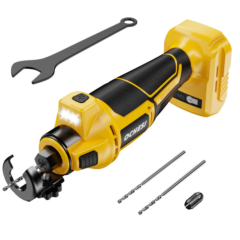 Cordless Drywall Cut-Out Tool Compatible with Dewalt 20V Battery, 3 Speed Adjustable Brushless Rotary Saw with Up to 30000 RPM, Compact Spiral Saw Kit for Wood,Drywall,Tiles,plastic (Tool Only) For Dewalt