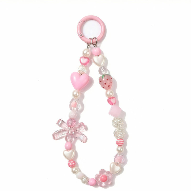 Cheetah Leopard Heart Bowknot Bow Cute Girly Glitter Bling Turtoise Brown Aesthetic Trendy Phone Charms Lanyard Pink
