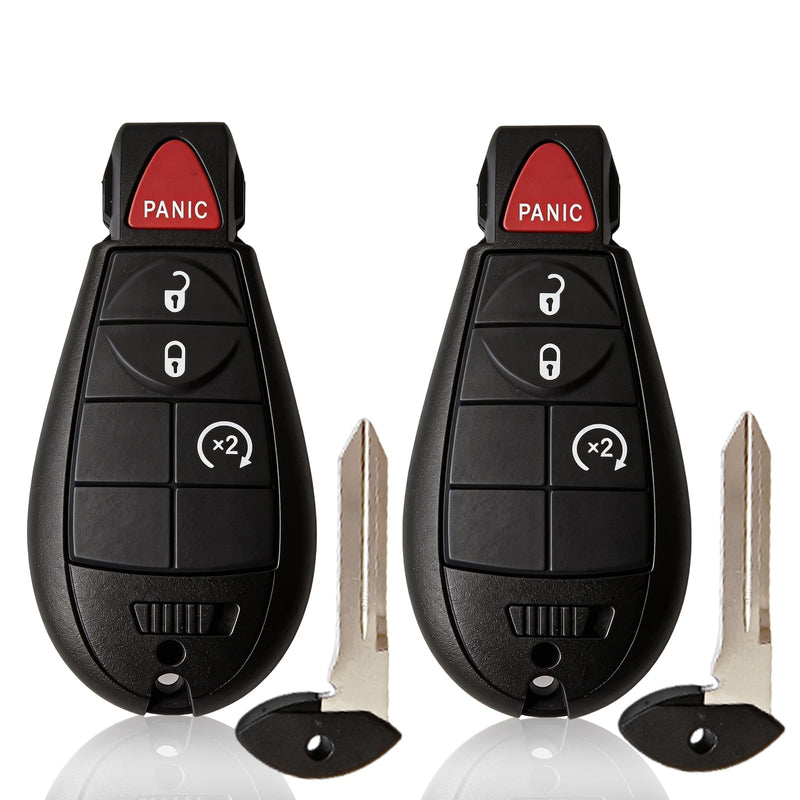 Key Fob Replacement for 2013-2021 Dodge Ram 1500/2013-2018 Dodge Ram 2500 3500 4500 5500, Keyless Entry Remote Control,FCCID GQ4-53T,4-Button Remote (Set of 2)