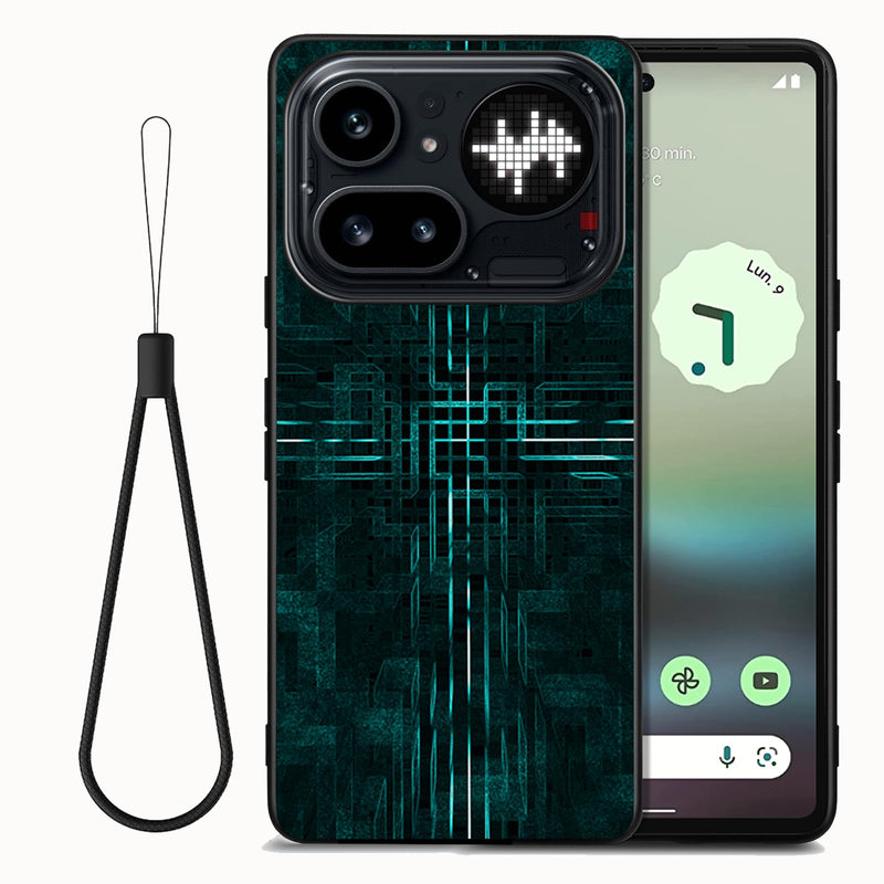 Flexible TPU Case for Nothing Phone (4a) Pro, Slim Fit Lightweight [Technology Line Pattern Art Painting] for Men | Soft Rubber NothingPhone 4a Pro Cover 6.83" Case Shockproof Drop Protective Technology Lines