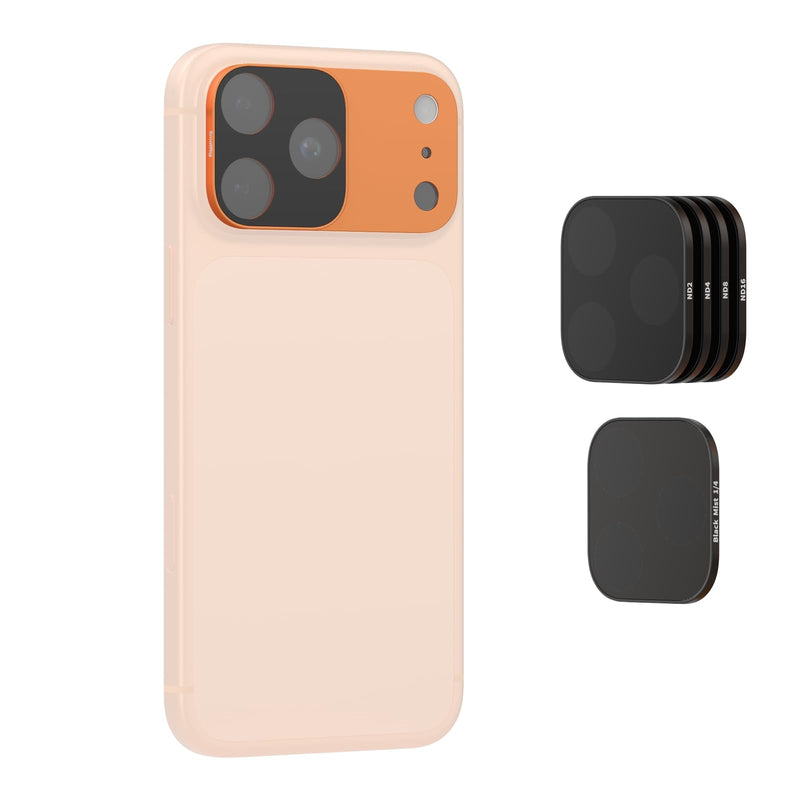SmallRig Square ND & Black Mist Filter Kit for iPhone 17 Pro Max, Magnetic Lens Filters with Base Mount, Black Mist Diffusion 1/4 Filter/ND2/ND4/ ND8/ND16/ND32, 6 Pack, Orange- 6075