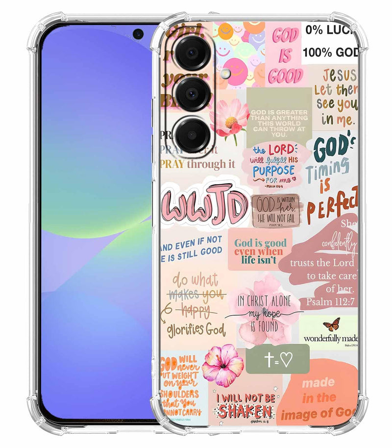 Case for Samsung Galaxy A36 with Christian Design,Jesus Bible Verse Collage,Clear Slim Soft TPU Bumper Phone Cover,6.7”(Christian,A36)