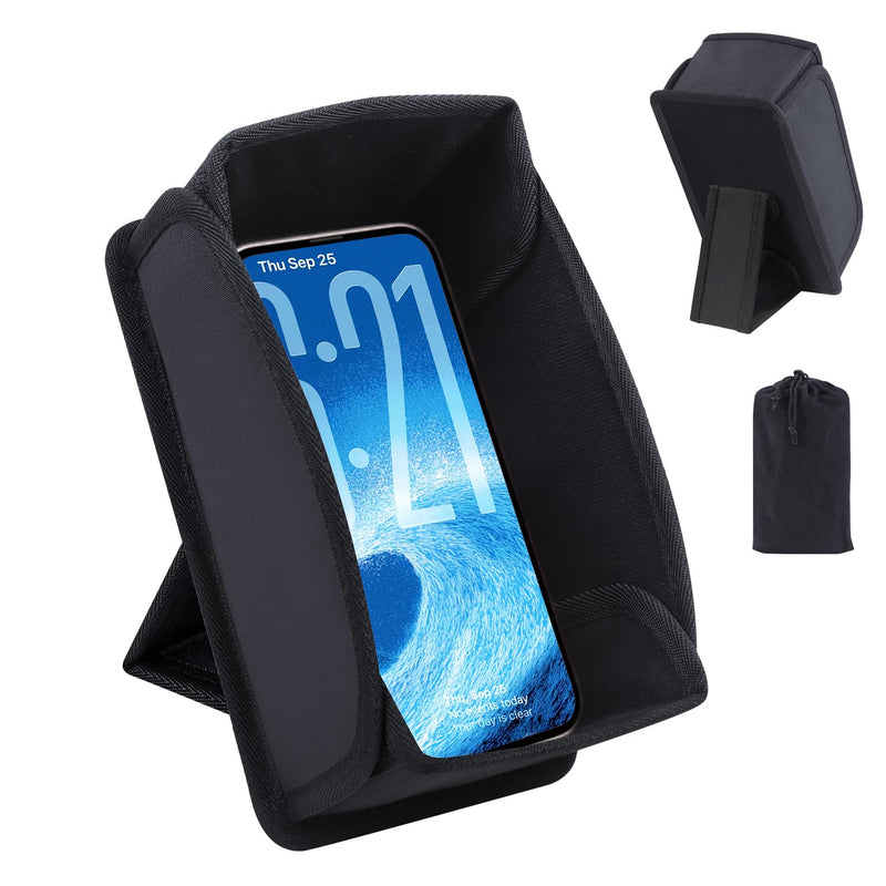 Phone Sun Shade Outdoor Sun Hood Sunshade for Phone Foldable Sun Shield | Protects from Sunlight and Glare,Universal Outdoor Holder, Travel Accessories(Black) black