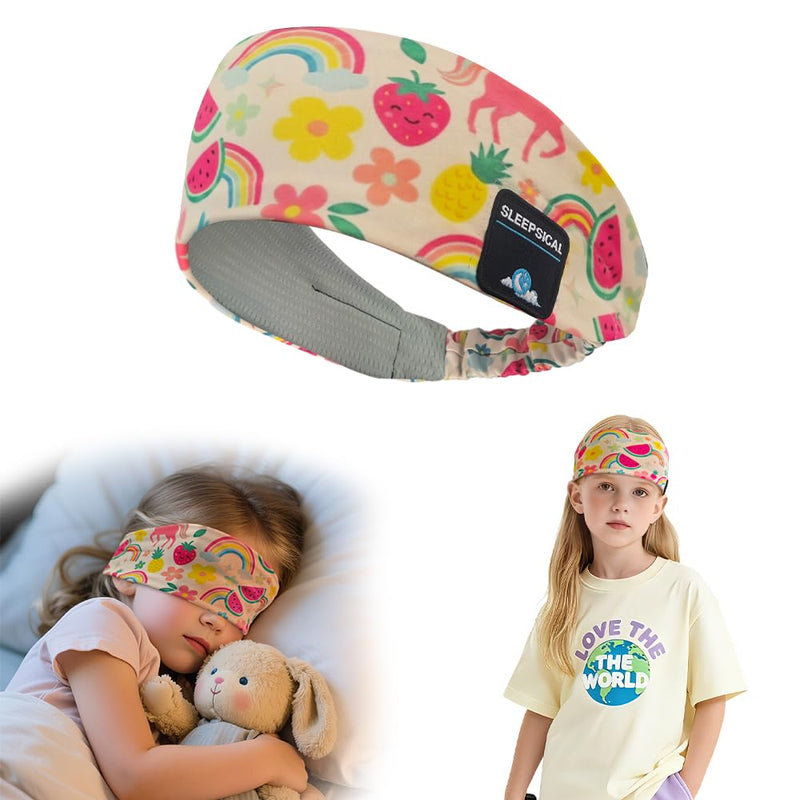 Kids Bluetooth 5.4 Headband Headphones, Adjustable Toddler Sports Headband Earphones with Mic, Soft Wireless Sleep Headphones for Baby Kids Travel Plane School Tablet Workout(Pink) Pink