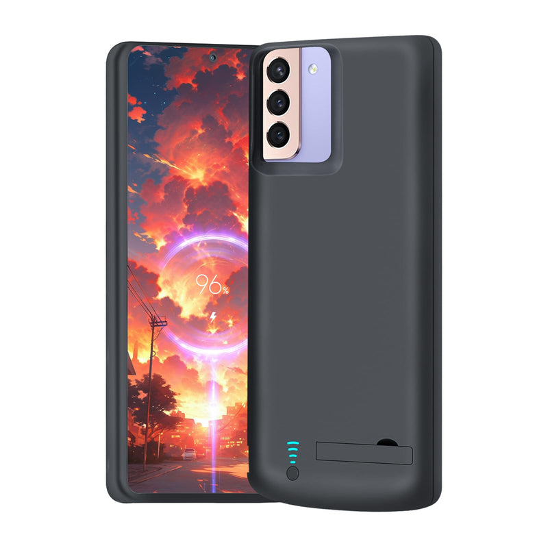 Battery Case for Samsung Galaxy S21+ 5G, 5000mAh Rechargeable Extended Battery Charging Charger Case, Add 100% Extra Juice (6.7 Inches) Black