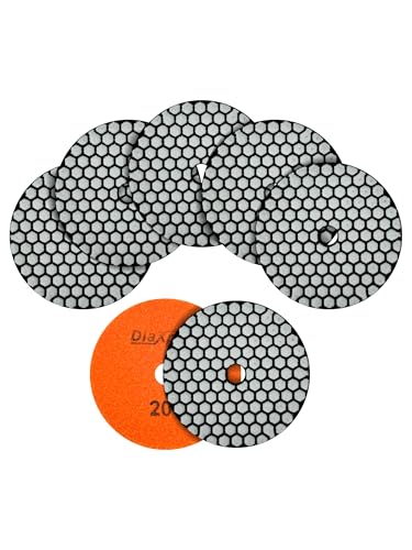 7Pcs 4-Inch Dry Diamond Polishing Pads Grit 200 for Granite Marble Stone Sanding Grinding Abrasive Set Grit 200 7pcs