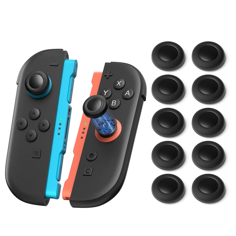 NEWDERY Joystick Replacement Caps Thumb Grips for Nintendo Switch 2 | 10PCS, for Nintendo Switch 2 Joy-Con, Anti Slip, Diamond Texture, TPU Grip Caps, Joystick Covers, Repair Kit Accessories