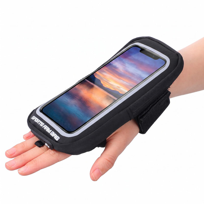 Amabro Wristband Phone Holder for Running, Forearm Armbands with Adjustable Lanyard, Non Slip Clear Crossbody Phone Pouch Purse with Card Slot for Walking Running Workout