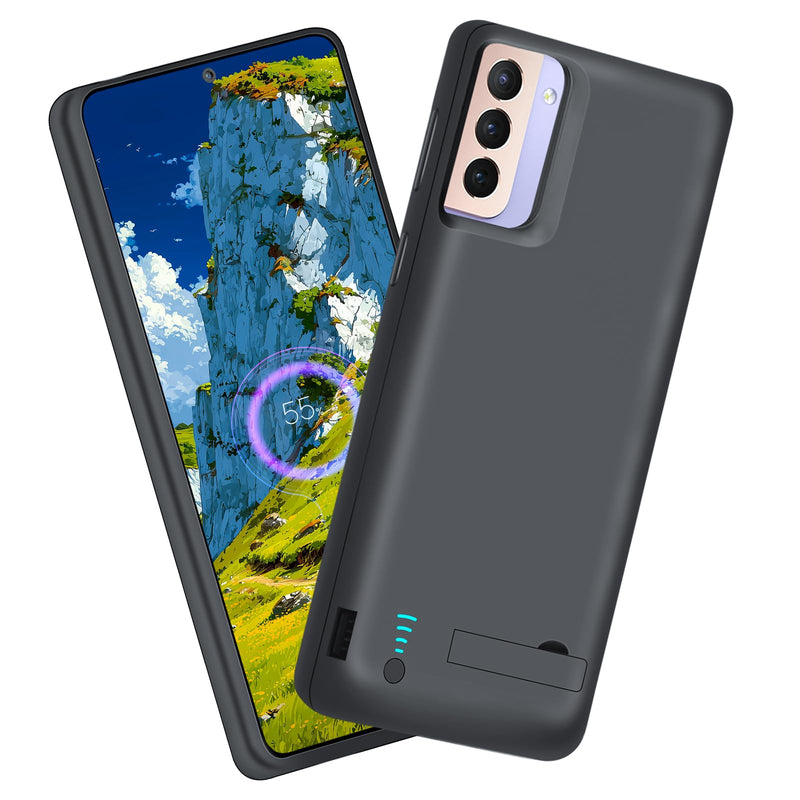 Sitong [Upgraded Battery Case for Samsung Galaxy S21+ 5G, 5000mAh Rechargeable Extended Battery Charging Charger Case, Add 100% Extra Juice (6.7 Inches) Black