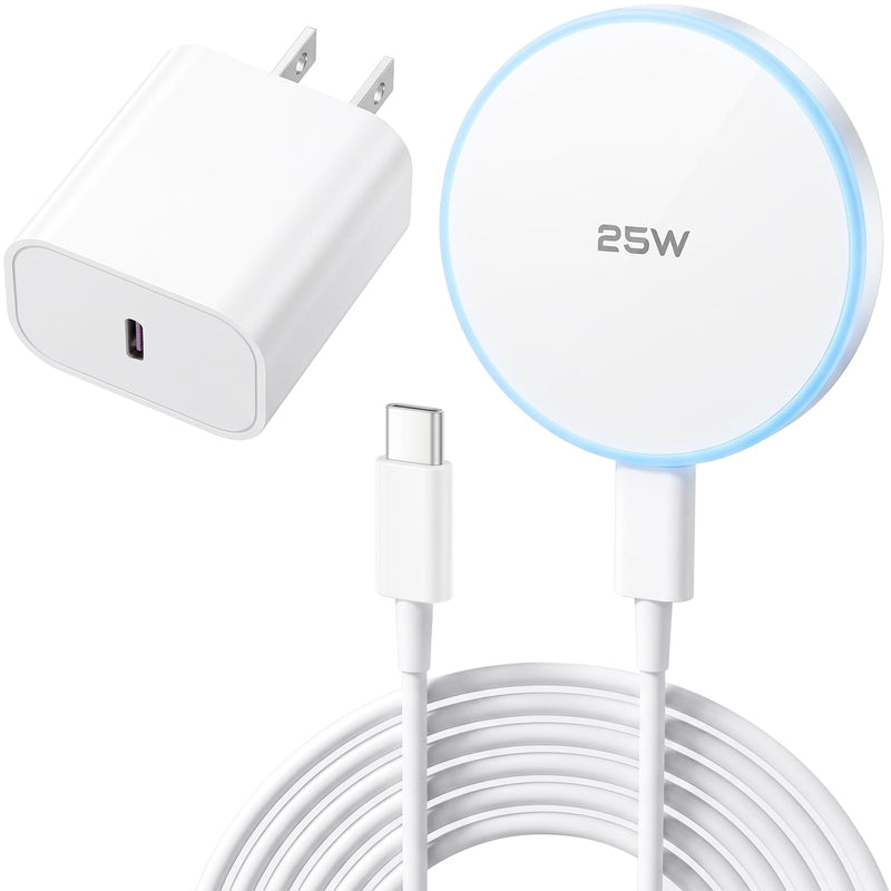 MagSafe Charger 25W Magnetic Wireless Charger Charging Pad with 30W Adapter | 30W USB C adapter and 4.2FT Type C cable, compatible with iPhone 17/16/15/14/13/12 Series and AirPods 4/3/2/Pro