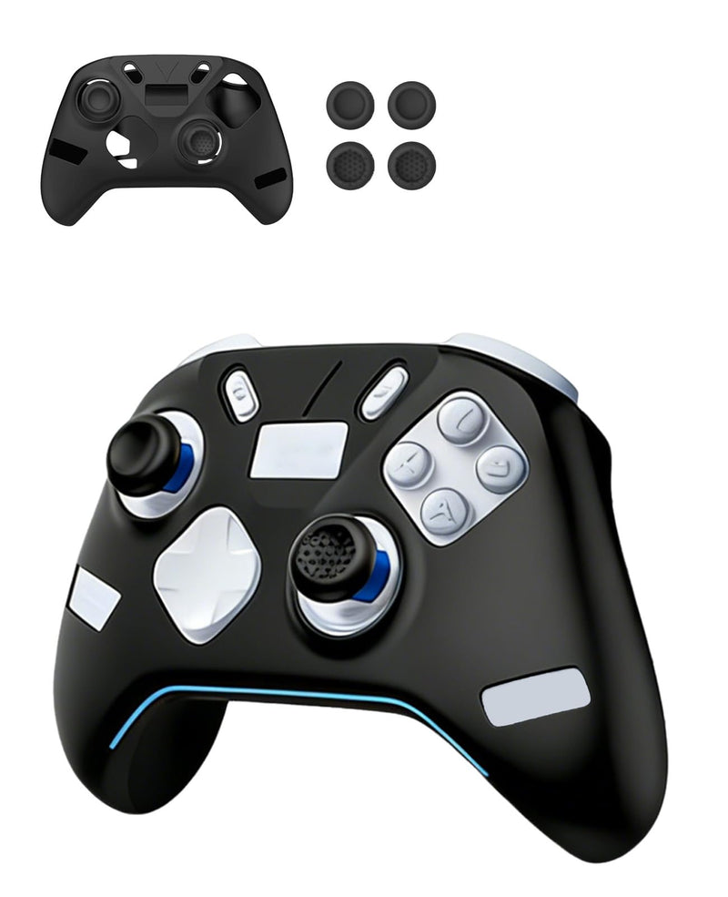 Silicone Protective Case for Flydigi Apex 5 Wireless Controller, Full-Body Protective Cover with Precise Cutout, Shockproof Dustproof Protector Sleeve & Scratch-Resistant Sleeve (Black) Black