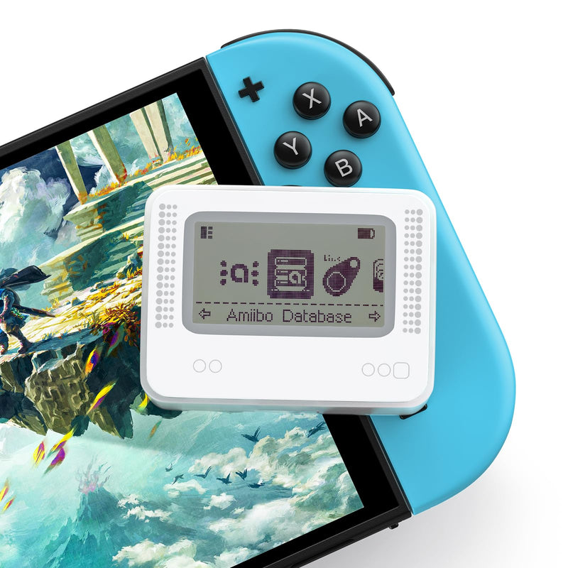 Allmiibo Ultra NFC Emulator with 4000+ Built-in Files for Nintendo Switch | Unlimited Scans, 1.2-in LCD, Auto UID Regeneration, USB-C Charging, Works with Wii U and 3DS White