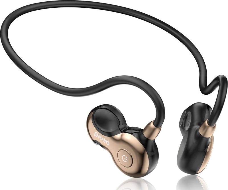 OHAYO Open Ear Headphones, Bluetooth 6.0 Air Conduction Sports Earbuds, 19g | Lightweight Wireless Earphones for Running, Cycling & Workouts, IPX7 Waterproof Headset, Built-In Dual-Mic, FreeRun F5, Black