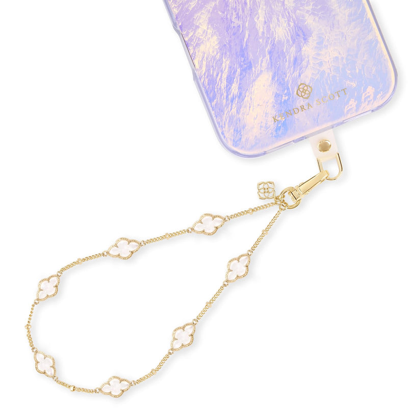 Kendra Scott Phone Charm - Cell Phone Lanyard - Abbie Mother of Pearl | Stylish Detachable Phone Strap - Hands-Free iPhone Wrist Strap for Women - Phone Chain Wristlet for Galaxy, Pixel, and More