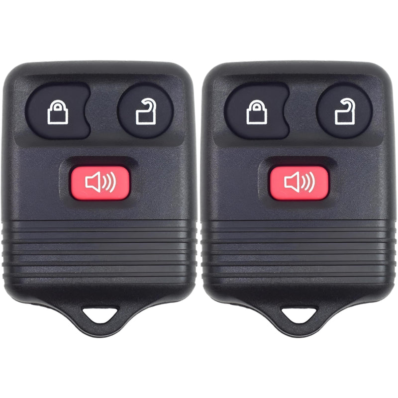 Replacement Key Fob Remote for Ford E-150, E-250 (05-14), E-150/250 Club Wagon (05), E-350, E-450 (05-18), E-550 (03), 3-Button Car Keyless Entry, FCC ID GQ43VT11T, CWTWB1U345, CWTWB1U331, (2-Pack)