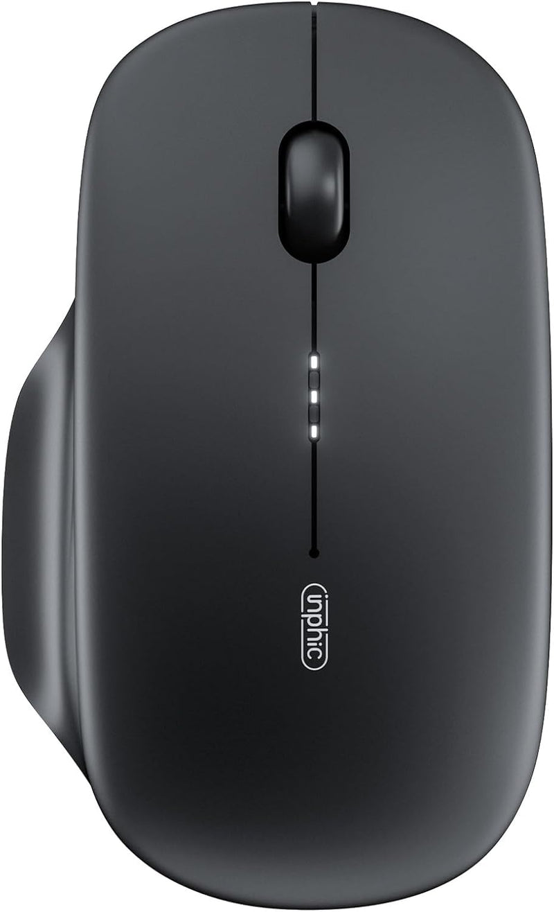INPHIC Wireless Mouse for Laptop, 2.4G Rechargeable Computer Mouse 2400DPI | Quiet Office Cordless USB Mice with Nano Receiver Lightweight Adjustable DPI, Portable Travel Slim Mouse for PC, Mac, Tablet