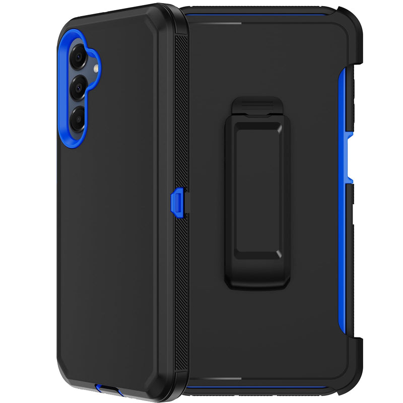 for Samsung Galaxy A17 5G Case with Belt Clip Holster,2X Screen Protector,Heavy Duty Military Grade Full Body Shockproof Dust-Proof Rugged Protective Cover for Samsung Galaxy A17 (Blue) Blue