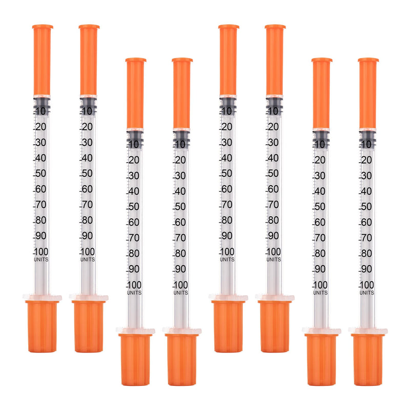 1ml/cc 32G 5/16" (8mm) Syringe, U-100 Scientific Lab Syringes, Disposable Individually Packaged, 100 Pack 1ML-32G 5/16" 100.0