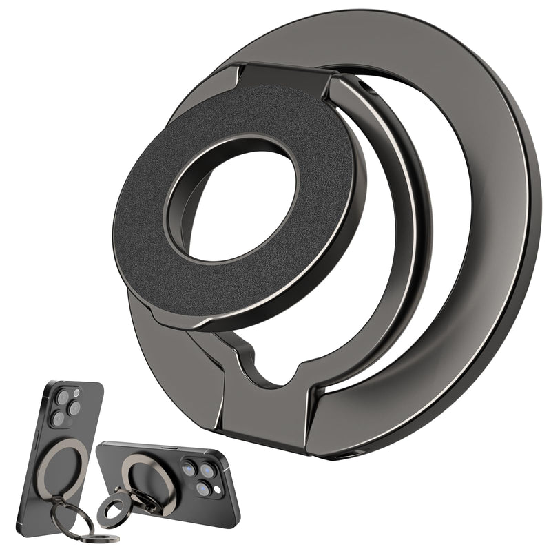 Magnetic Phone Ring for MagSafe Grip [Dual-Sided Magnetic] [Magnet Phone Stand Grip Compatible with Car Mounts] Mag Safe Accessory for iPhone 17/16/15/14/13 Pro Max Plus,Grey